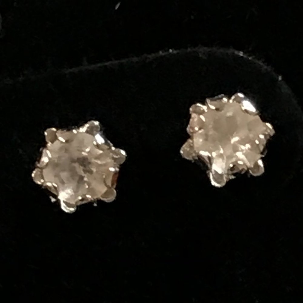 Sterling silver Cz Post Earrings